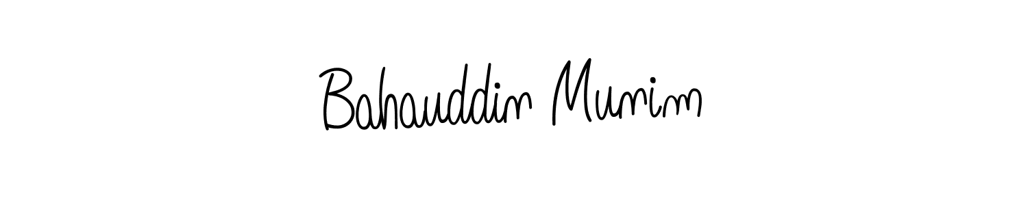 You should practise on your own different ways (Angelique-Rose-font-FFP) to write your name (Bahauddin Munim) in signature. don't let someone else do it for you. Bahauddin Munim signature style 5 images and pictures png