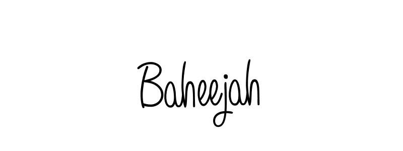 Use a signature maker to create a handwritten signature online. With this signature software, you can design (Angelique-Rose-font-FFP) your own signature for name Baheejah. Baheejah signature style 5 images and pictures png