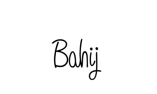 Use a signature maker to create a handwritten signature online. With this signature software, you can design (Angelique-Rose-font-FFP) your own signature for name Bahij. Bahij signature style 5 images and pictures png
