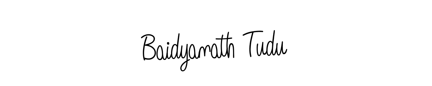 Use a signature maker to create a handwritten signature online. With this signature software, you can design (Angelique-Rose-font-FFP) your own signature for name Baidyanath Tudu. Baidyanath Tudu signature style 5 images and pictures png