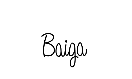 Make a beautiful signature design for name Baiga. With this signature (Angelique-Rose-font-FFP) style, you can create a handwritten signature for free. Baiga signature style 5 images and pictures png