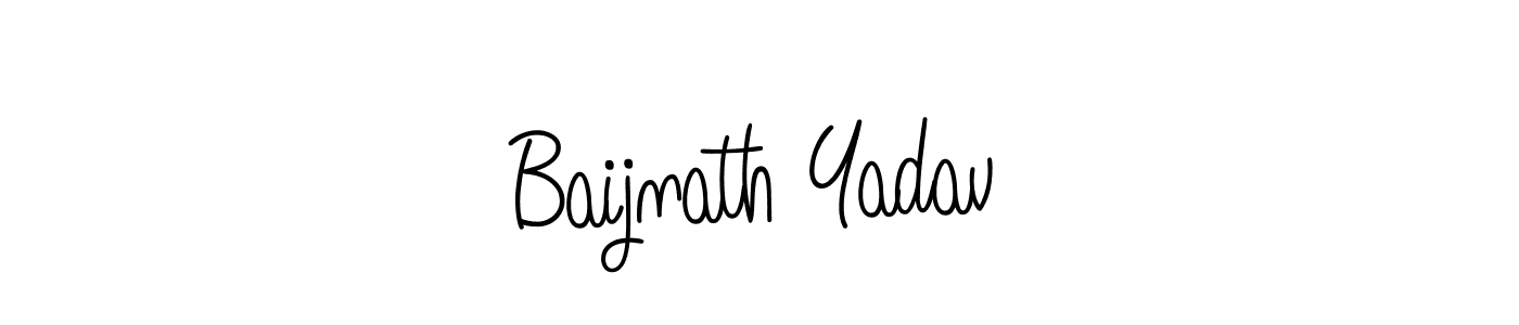 The best way (Angelique-Rose-font-FFP) to make a short signature is to pick only two or three words in your name. The name Baijnath Yadav include a total of six letters. For converting this name. Baijnath Yadav signature style 5 images and pictures png