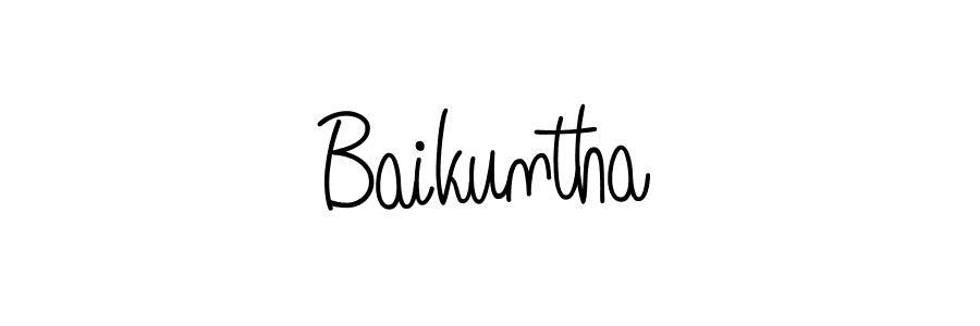 Baikuntha stylish signature style. Best Handwritten Sign (Angelique-Rose-font-FFP) for my name. Handwritten Signature Collection Ideas for my name Baikuntha. Baikuntha signature style 5 images and pictures png