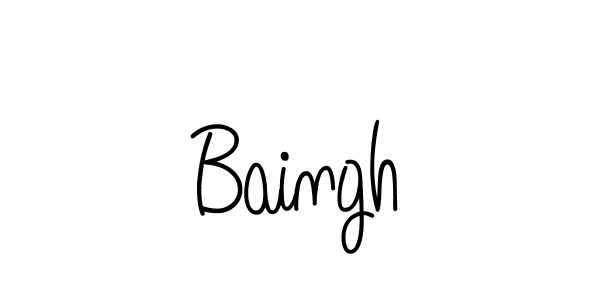 Use a signature maker to create a handwritten signature online. With this signature software, you can design (Angelique-Rose-font-FFP) your own signature for name Baingh. Baingh signature style 5 images and pictures png