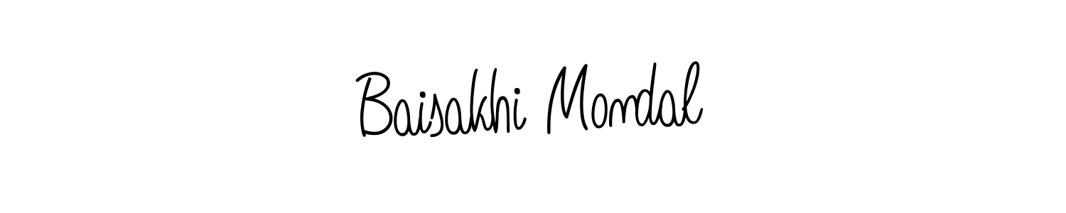 You should practise on your own different ways (Angelique-Rose-font-FFP) to write your name (Baisakhi Mondal) in signature. don't let someone else do it for you. Baisakhi Mondal signature style 5 images and pictures png