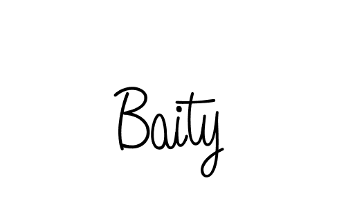 Design your own signature with our free online signature maker. With this signature software, you can create a handwritten (Angelique-Rose-font-FFP) signature for name Baity. Baity signature style 5 images and pictures png