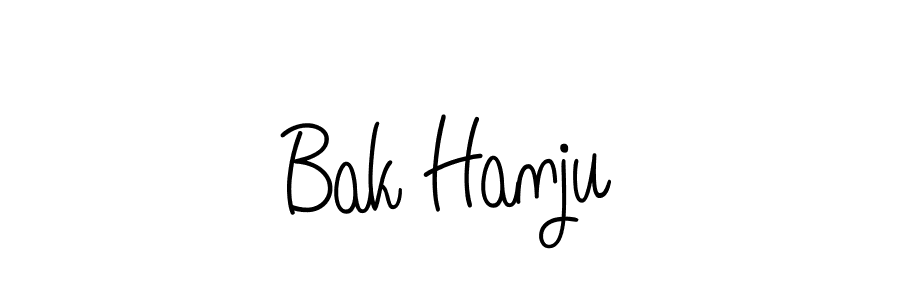 Bak Hanju stylish signature style. Best Handwritten Sign (Angelique-Rose-font-FFP) for my name. Handwritten Signature Collection Ideas for my name Bak Hanju. Bak Hanju signature style 5 images and pictures png