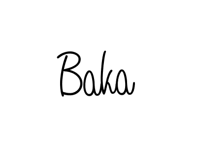 Make a beautiful signature design for name Baka. With this signature (Angelique-Rose-font-FFP) style, you can create a handwritten signature for free. Baka signature style 5 images and pictures png