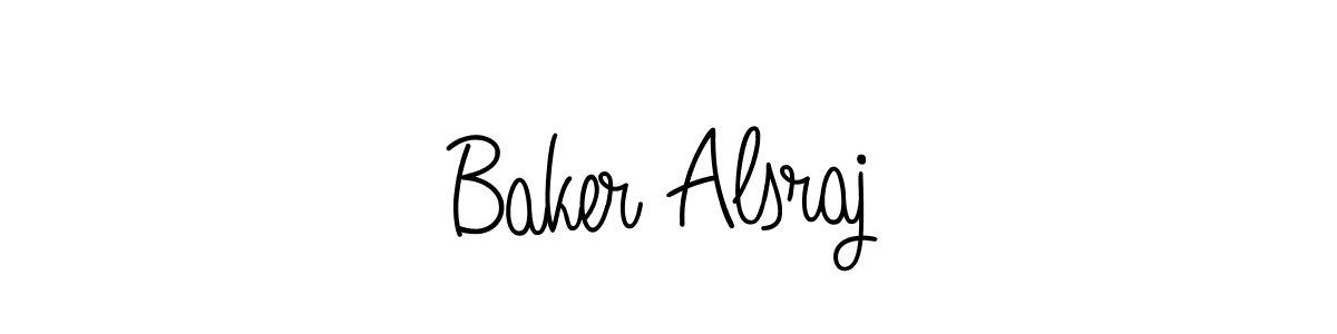 Make a beautiful signature design for name Baker Alsraj. With this signature (Angelique-Rose-font-FFP) style, you can create a handwritten signature for free. Baker Alsraj signature style 5 images and pictures png