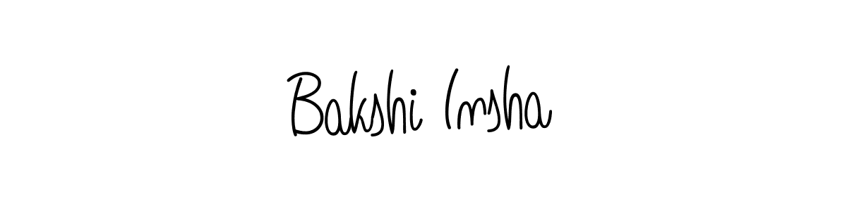 How to make Bakshi Insha name signature. Use Angelique-Rose-font-FFP style for creating short signs online. This is the latest handwritten sign. Bakshi Insha signature style 5 images and pictures png
