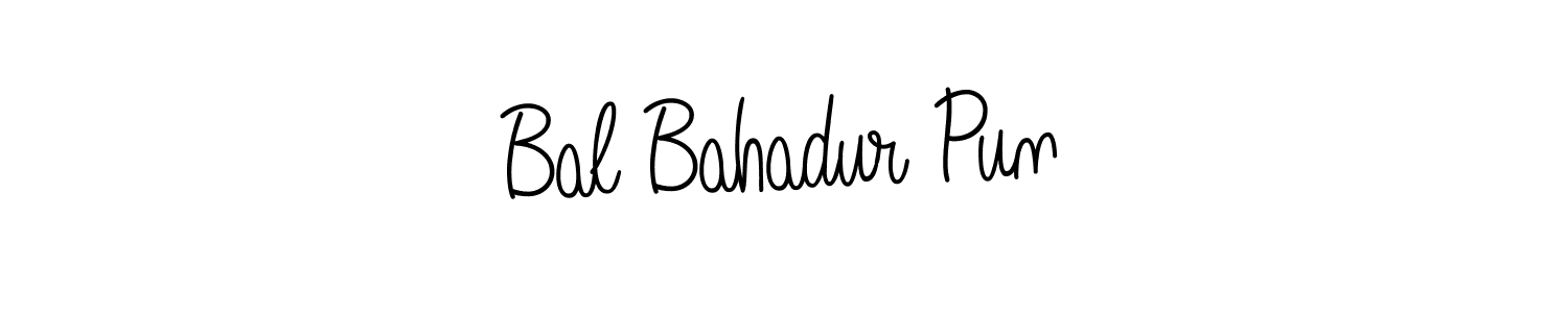 Use a signature maker to create a handwritten signature online. With this signature software, you can design (Angelique-Rose-font-FFP) your own signature for name Bal Bahadur Pun. Bal Bahadur Pun signature style 5 images and pictures png