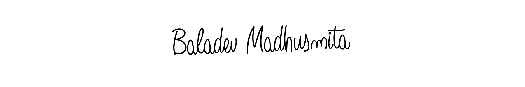 How to make Baladev Madhusmita name signature. Use Angelique-Rose-font-FFP style for creating short signs online. This is the latest handwritten sign. Baladev Madhusmita signature style 5 images and pictures png