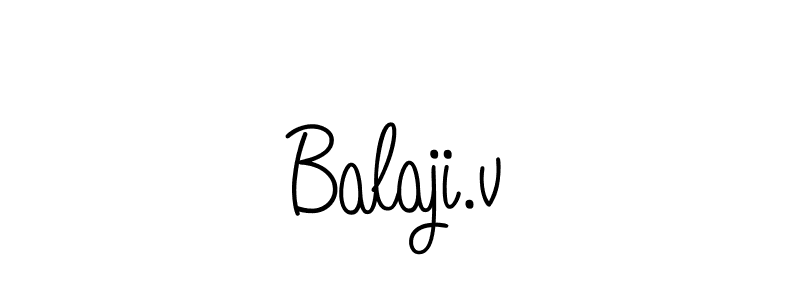 Design your own signature with our free online signature maker. With this signature software, you can create a handwritten (Angelique-Rose-font-FFP) signature for name Balaji.v. Balaji.v signature style 5 images and pictures png