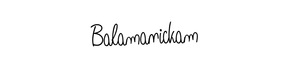 How to make Balamanickam name signature. Use Angelique-Rose-font-FFP style for creating short signs online. This is the latest handwritten sign. Balamanickam signature style 5 images and pictures png