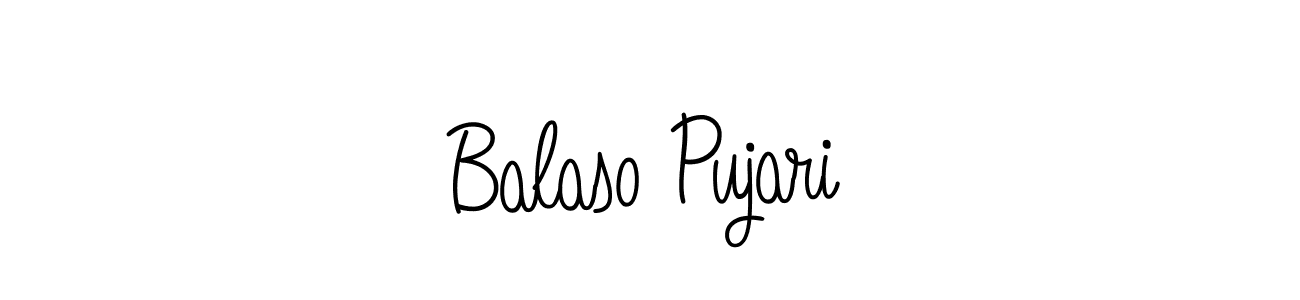 How to make Balaso Pujari name signature. Use Angelique-Rose-font-FFP style for creating short signs online. This is the latest handwritten sign. Balaso Pujari signature style 5 images and pictures png