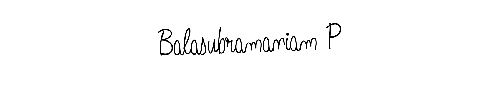Design your own signature with our free online signature maker. With this signature software, you can create a handwritten (Angelique-Rose-font-FFP) signature for name Balasubramaniam P. Balasubramaniam P signature style 5 images and pictures png