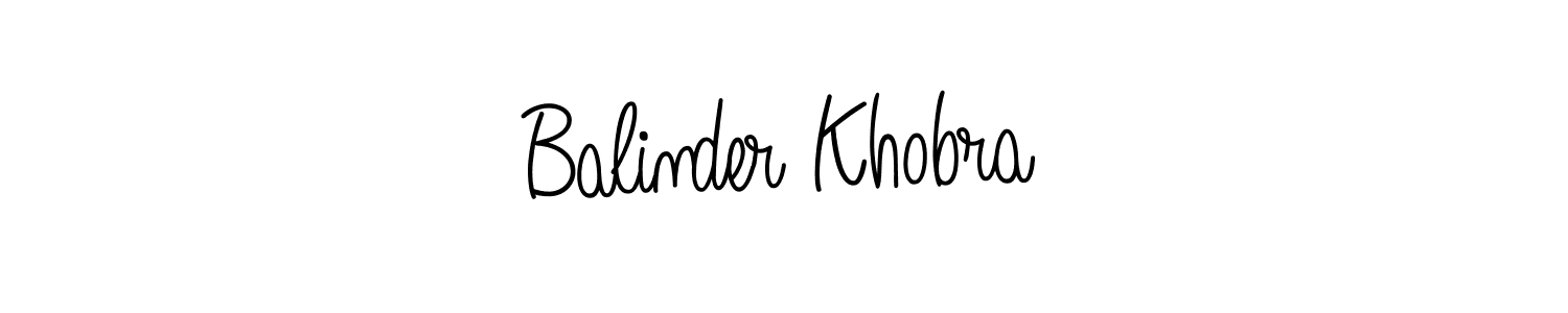 Design your own signature with our free online signature maker. With this signature software, you can create a handwritten (Angelique-Rose-font-FFP) signature for name Balinder Khobra. Balinder Khobra signature style 5 images and pictures png