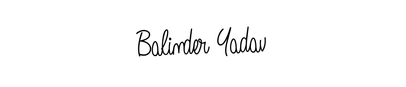 Make a beautiful signature design for name Balinder Yadav. With this signature (Angelique-Rose-font-FFP) style, you can create a handwritten signature for free. Balinder Yadav signature style 5 images and pictures png