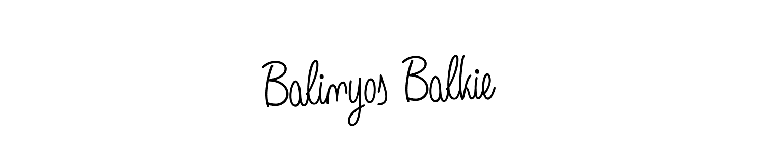 How to make Balinyos Balkie name signature. Use Angelique-Rose-font-FFP style for creating short signs online. This is the latest handwritten sign. Balinyos Balkie signature style 5 images and pictures png