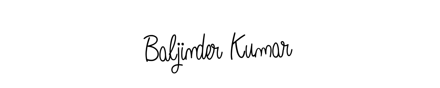 Make a beautiful signature design for name Baljinder Kumar. With this signature (Angelique-Rose-font-FFP) style, you can create a handwritten signature for free. Baljinder Kumar signature style 5 images and pictures png