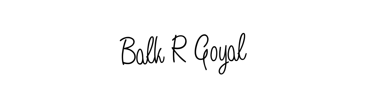Make a beautiful signature design for name Balk R Goyal. With this signature (Angelique-Rose-font-FFP) style, you can create a handwritten signature for free. Balk R Goyal signature style 5 images and pictures png