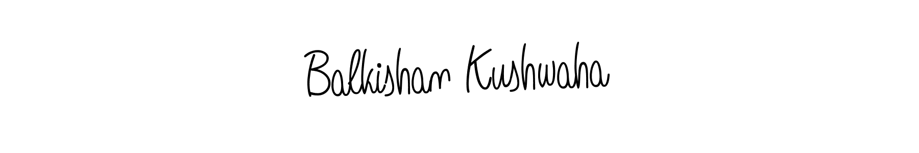 How to make Balkishan Kushwaha name signature. Use Angelique-Rose-font-FFP style for creating short signs online. This is the latest handwritten sign. Balkishan Kushwaha signature style 5 images and pictures png