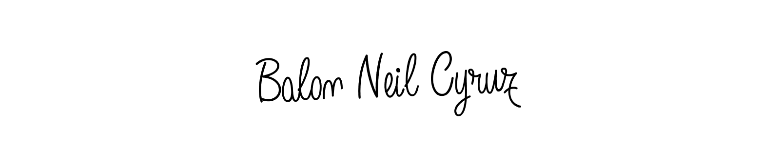 Use a signature maker to create a handwritten signature online. With this signature software, you can design (Angelique-Rose-font-FFP) your own signature for name Balon Neil Cyruz. Balon Neil Cyruz signature style 5 images and pictures png