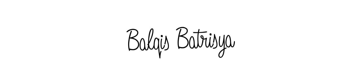 How to make Balqis Batrisya name signature. Use Angelique-Rose-font-FFP style for creating short signs online. This is the latest handwritten sign. Balqis Batrisya signature style 5 images and pictures png
