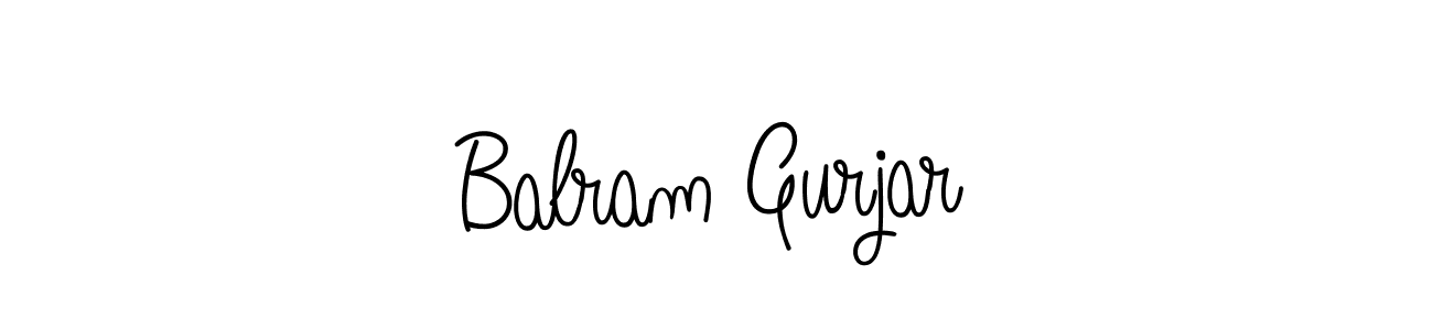 The best way (Angelique-Rose-font-FFP) to make a short signature is to pick only two or three words in your name. The name Balram Gurjar include a total of six letters. For converting this name. Balram Gurjar signature style 5 images and pictures png