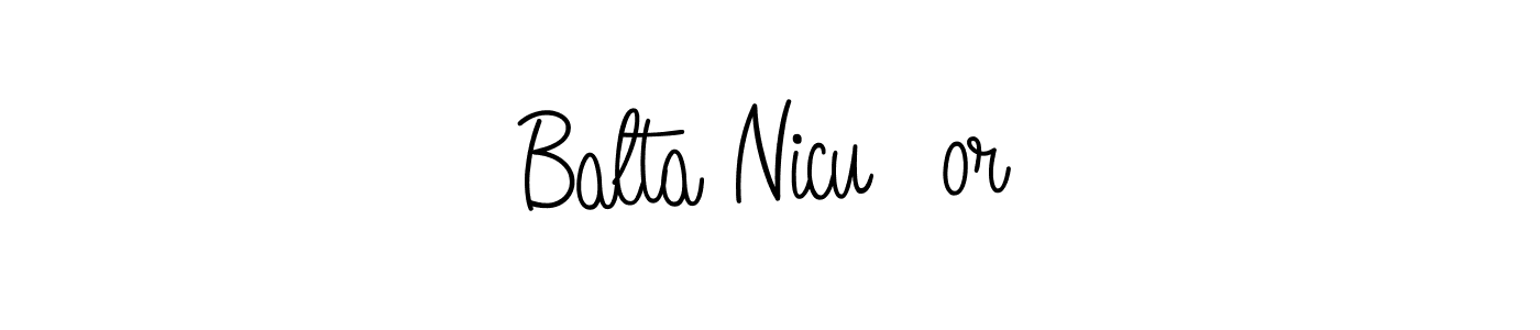 You should practise on your own different ways (Angelique-Rose-font-FFP) to write your name (Balta Nicușor) in signature. don't let someone else do it for you. Balta Nicușor signature style 5 images and pictures png