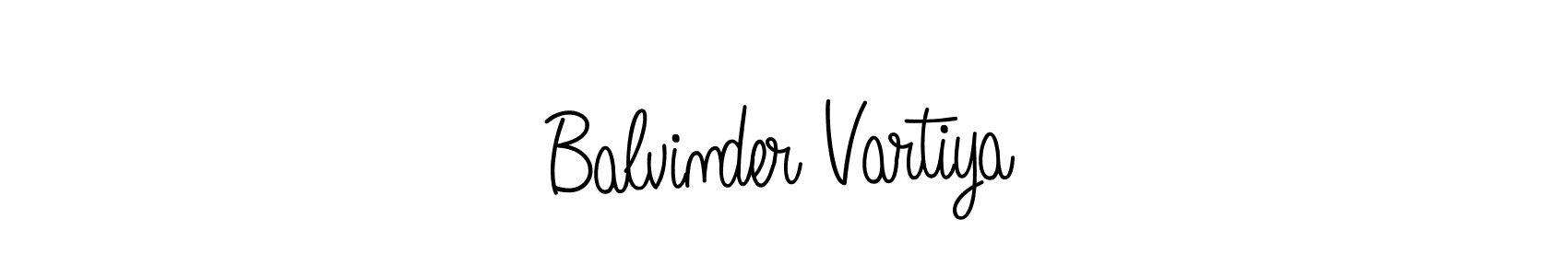 The best way (Angelique-Rose-font-FFP) to make a short signature is to pick only two or three words in your name. The name Balvinder Vartiya include a total of six letters. For converting this name. Balvinder Vartiya signature style 5 images and pictures png