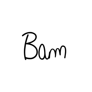 Make a beautiful signature design for name Bam. With this signature (Angelique-Rose-font-FFP) style, you can create a handwritten signature for free. Bam signature style 5 images and pictures png