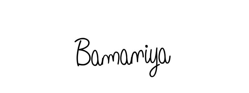 Use a signature maker to create a handwritten signature online. With this signature software, you can design (Angelique-Rose-font-FFP) your own signature for name Bamaniya. Bamaniya signature style 5 images and pictures png