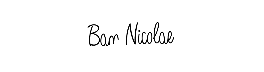 How to make Ban Nicolae name signature. Use Angelique-Rose-font-FFP style for creating short signs online. This is the latest handwritten sign. Ban Nicolae signature style 5 images and pictures png