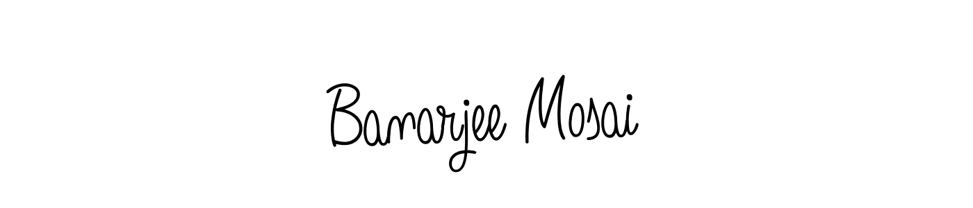 Use a signature maker to create a handwritten signature online. With this signature software, you can design (Angelique-Rose-font-FFP) your own signature for name Banarjee Mosai. Banarjee Mosai signature style 5 images and pictures png