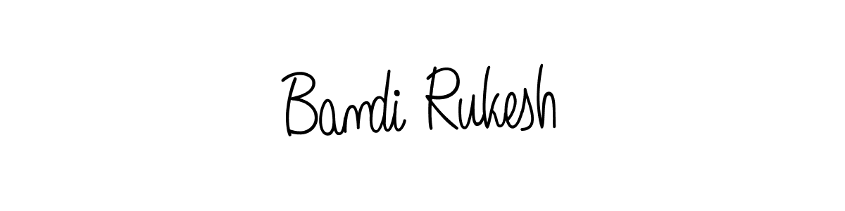 Design your own signature with our free online signature maker. With this signature software, you can create a handwritten (Angelique-Rose-font-FFP) signature for name Bandi Rukesh. Bandi Rukesh signature style 5 images and pictures png