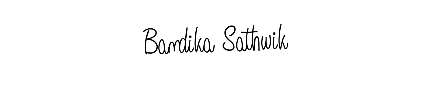 Create a beautiful signature design for name Bandika Sathwik. With this signature (Angelique-Rose-font-FFP) fonts, you can make a handwritten signature for free. Bandika Sathwik signature style 5 images and pictures png