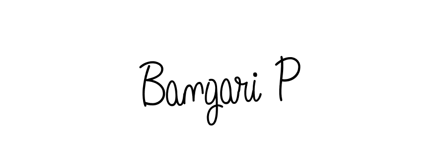 Use a signature maker to create a handwritten signature online. With this signature software, you can design (Angelique-Rose-font-FFP) your own signature for name Bangari P. Bangari P signature style 5 images and pictures png