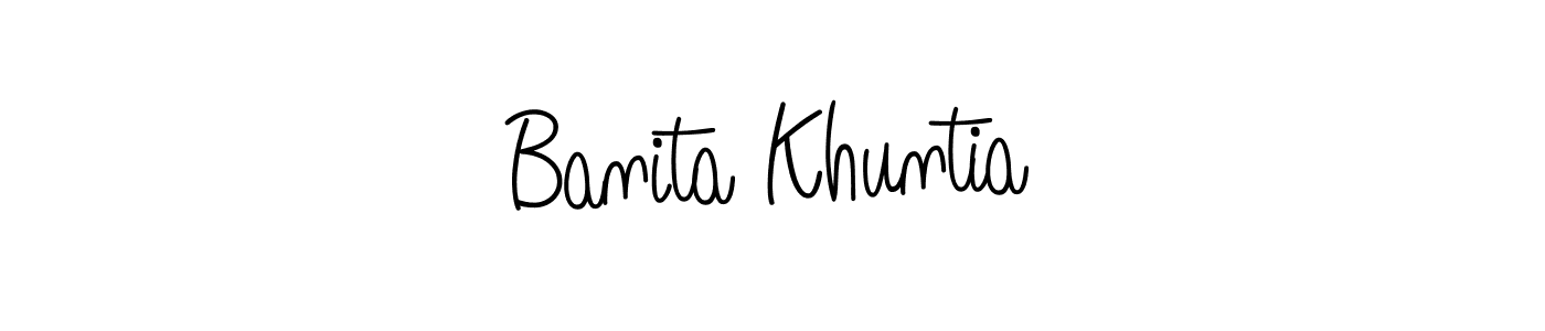 How to make Banita Khuntia signature? Angelique-Rose-font-FFP is a professional autograph style. Create handwritten signature for Banita Khuntia name. Banita Khuntia signature style 5 images and pictures png