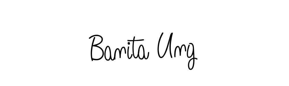You should practise on your own different ways (Angelique-Rose-font-FFP) to write your name (Banita Ung) in signature. don't let someone else do it for you. Banita Ung signature style 5 images and pictures png