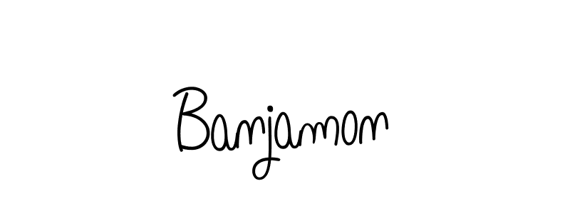 Use a signature maker to create a handwritten signature online. With this signature software, you can design (Angelique-Rose-font-FFP) your own signature for name Banjamon. Banjamon signature style 5 images and pictures png