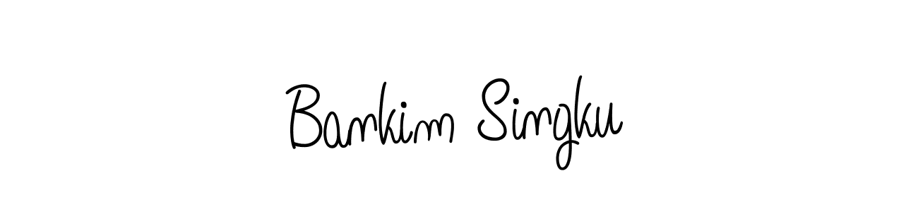 The best way (Angelique-Rose-font-FFP) to make a short signature is to pick only two or three words in your name. The name Bankim Singku include a total of six letters. For converting this name. Bankim Singku signature style 5 images and pictures png