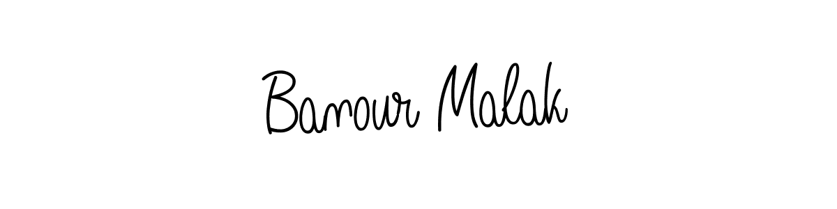 Make a beautiful signature design for name Banour Malak. With this signature (Angelique-Rose-font-FFP) style, you can create a handwritten signature for free. Banour Malak signature style 5 images and pictures png