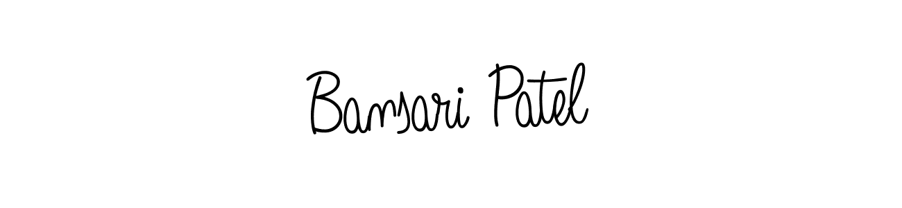 Use a signature maker to create a handwritten signature online. With this signature software, you can design (Angelique-Rose-font-FFP) your own signature for name Bansari Patel. Bansari Patel signature style 5 images and pictures png