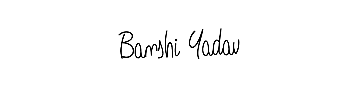 Make a beautiful signature design for name Banshi Yadav. With this signature (Angelique-Rose-font-FFP) style, you can create a handwritten signature for free. Banshi Yadav signature style 5 images and pictures png