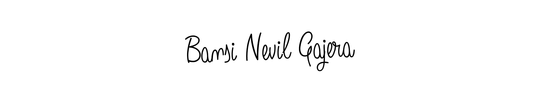 The best way (Angelique-Rose-font-FFP) to make a short signature is to pick only two or three words in your name. The name Bansi Nevil Gajera include a total of six letters. For converting this name. Bansi Nevil Gajera signature style 5 images and pictures png