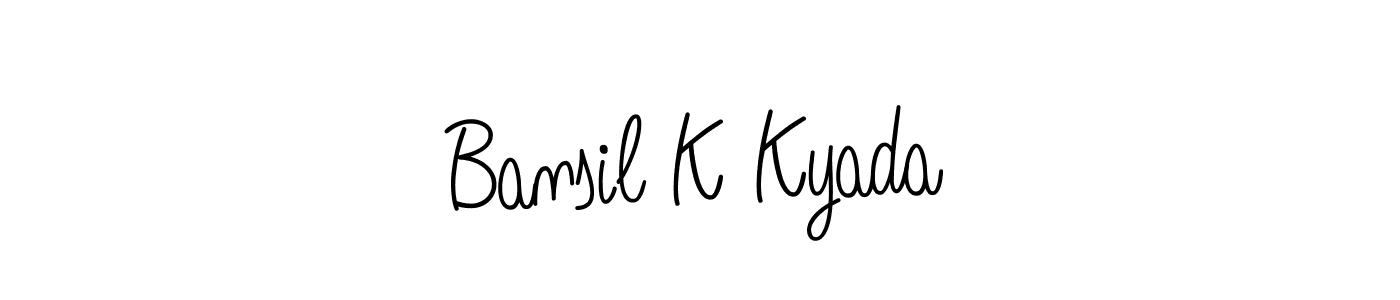 This is the best signature style for the Bansil K Kyada name. Also you like these signature font (Angelique-Rose-font-FFP). Mix name signature. Bansil K Kyada signature style 5 images and pictures png