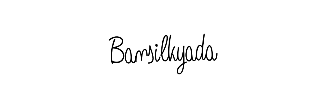 Make a beautiful signature design for name Bansilkyada. With this signature (Angelique-Rose-font-FFP) style, you can create a handwritten signature for free. Bansilkyada signature style 5 images and pictures png