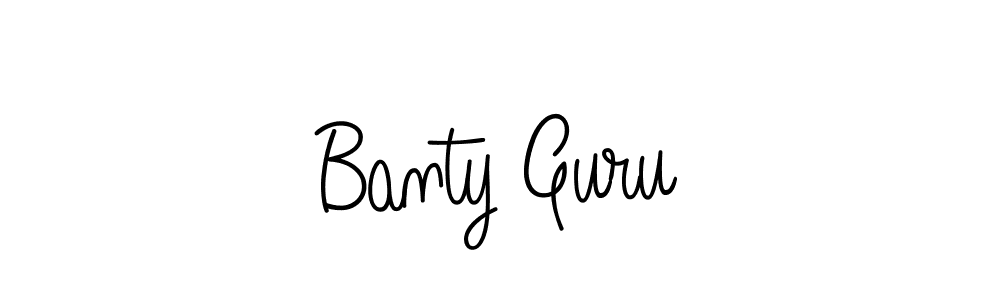 You should practise on your own different ways (Angelique-Rose-font-FFP) to write your name (Banty Guru) in signature. don't let someone else do it for you. Banty Guru signature style 5 images and pictures png