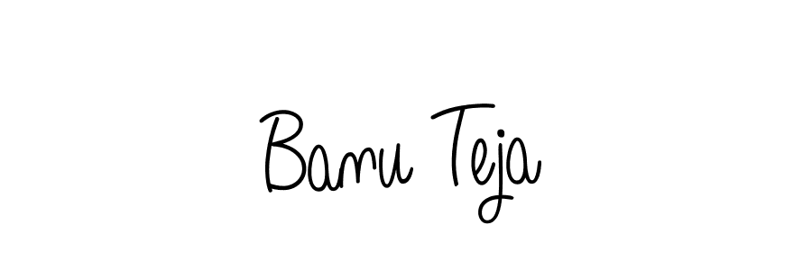 You should practise on your own different ways (Angelique-Rose-font-FFP) to write your name (Banu Teja) in signature. don't let someone else do it for you. Banu Teja signature style 5 images and pictures png